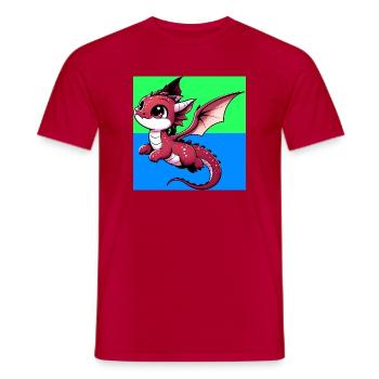 Drache - Männer T-Shirt - Rot - Vorne - AI Model Male 178 dark (178cm)