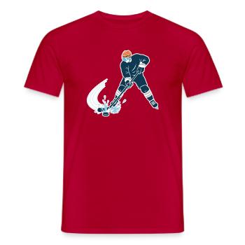 Joueur de hockey sur glace avec un éclaboussure d’œuf - T-shirt homme - rouge - Devant - AI Model Male 178 dark (178cm)