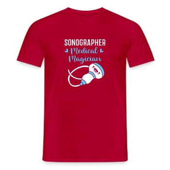 Ultraschall - Männer T-Shirt - Rot - Vorne - AI Model Male 178 dark (178cm)