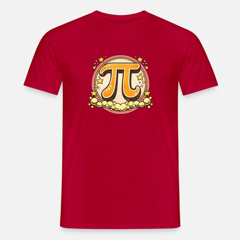 Pi Pop Retro-Abzeichen - Männer T-Shirt - Rot