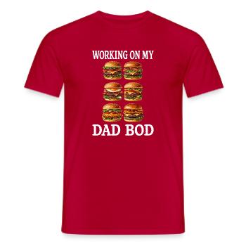 Dad Bod Burger Grid - Männer T-Shirt - Rot - Vorne - AI Model Male 178 dark (178cm)