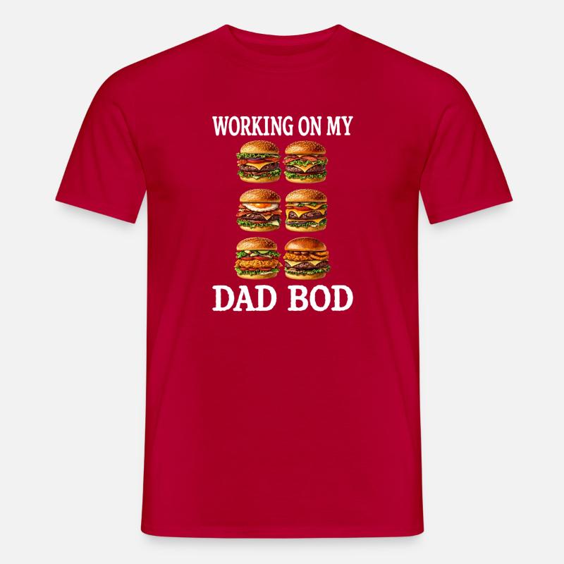 Dad Bod Burger Grid - Männer T-Shirt - Rot