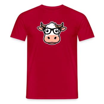 Vache avec des lunettes - T-shirt homme - rouge - Devant - AI Model Male 178 dark (178cm)