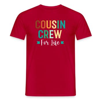 Cousin Crew - Männer T-Shirt - Rot - Vorne - AI Model Male 178 dark (178cm)