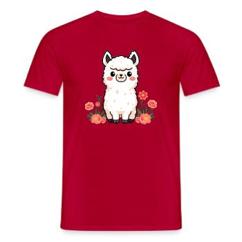 lama - Men's T-Shirt - red - Front - AI Model Male 178 dark (178cm)