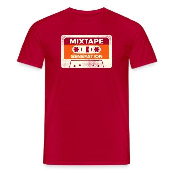 Generation Mixtape, Funny Gen X Fun Shirt - Men's T-Shirt - red - Front - AI Model Male 178 dark (178cm)