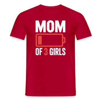 T-shirt Battery de 3 filles - T-shirt homme - rouge - Devant - AI Model Male 178 dark (178cm)