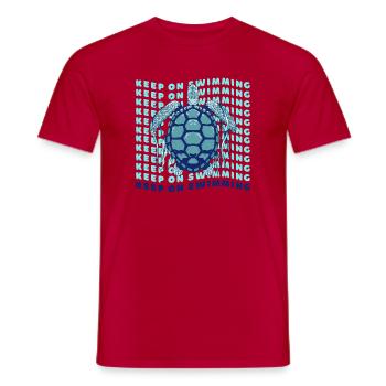 Graphique rétro de la Tortue de mer Keep On Swimming - T-shirt homme - rouge - Devant - AI Model Male 178 dark (178cm)