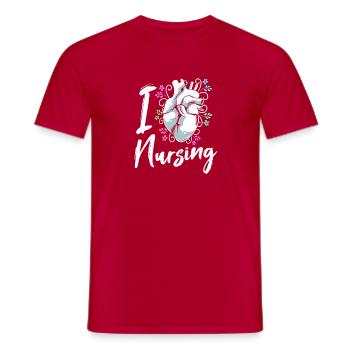 Pfleger Krankenhaus Krankenpfleger Geschenk - Männer T-Shirt - Rot - Vorne - AI Model Male 178 dark (178cm)