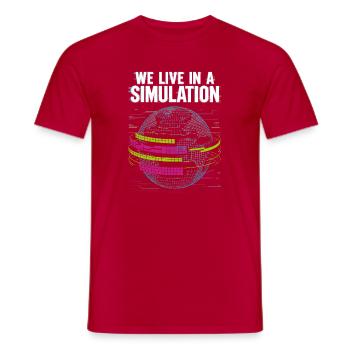 Wir leben in einer Simulation - Männer T-Shirt - Rot - Vorne - AI Model Male 178 dark (178cm)