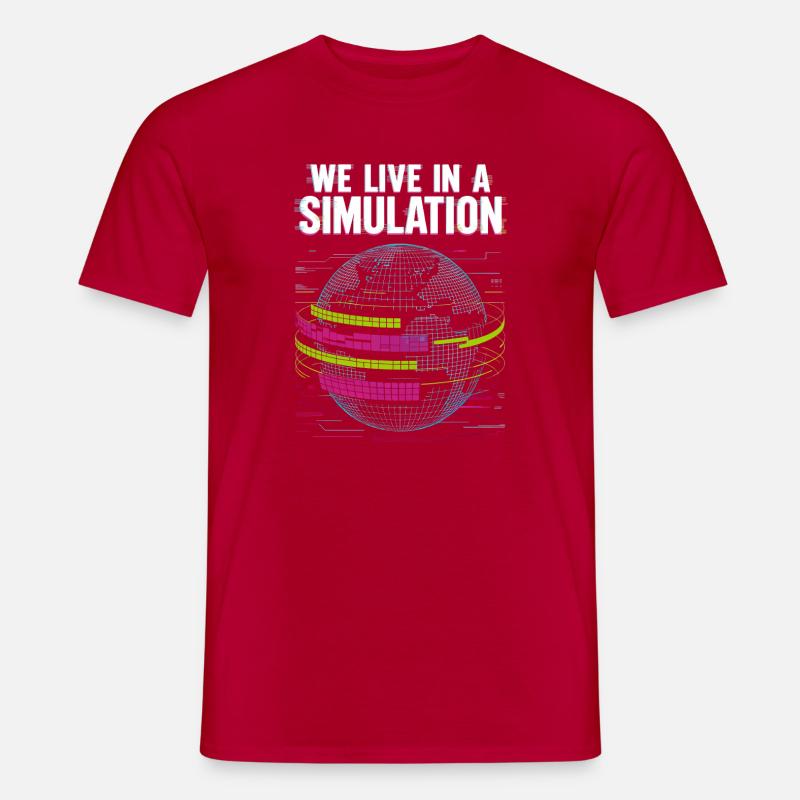 We live in a simulation - Men's T-shirt - red