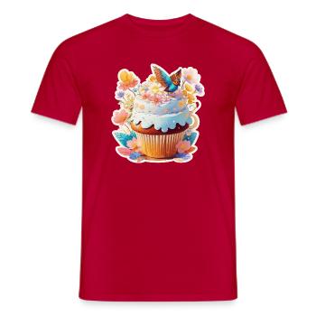  Cupcake Vogel - Männer T-Shirt - Rot - Vorne - AI Model Male 178 dark (178cm)
