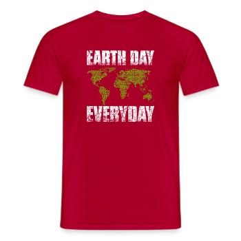 Earth Day Shirt - Men's T-Shirt - red - Front - AI Model Male 178 dark (178cm)