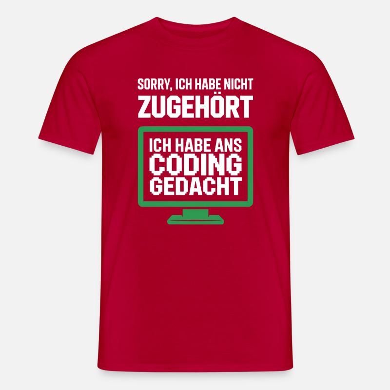 Coding Thought Screen Saying - Men’s T-shirt - red