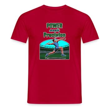 Speerwerwurf: Power Meets Precision - Männer T-Shirt - Rot - Vorne - AI Model Male 178 dark (178cm)