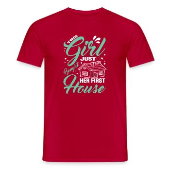 Cette fille a acheté sa première maison - T-shirt homme - rouge - Devant - AI Model Male 178 dark (178cm)