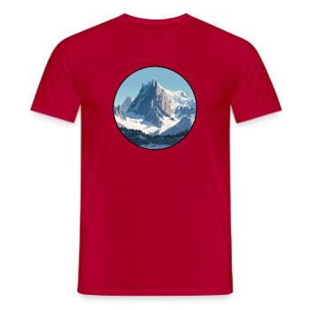 Mont Blanc Summit, France - Men's T-Shirt - red - Front - AI Model Male 178 dark (178cm)