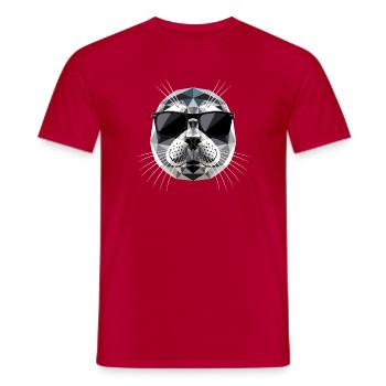 Sceller avec des lunettes de soleil, phoque morse mignons phoques - T-shirt homme - rouge - Devant - AI Model Male 178 dark (178cm)