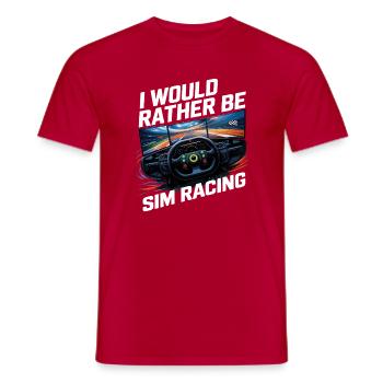 Ich würde lieber Sim-Racing machen - Männer T-Shirt - Rot - Vorne - AI Model Male 178 dark (178cm)