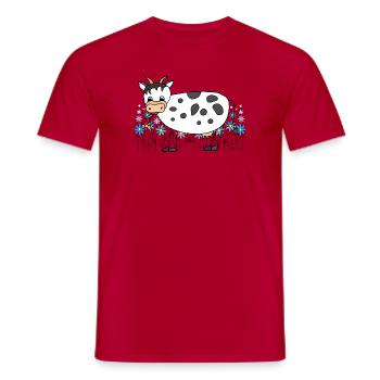 Cow - Men's T-Shirt - red - Front - AI Model Male 178 dark (178cm)