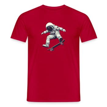 Skating in Space - Men's T-Shirt - red - Front - AI Model Male 178 dark (178cm)