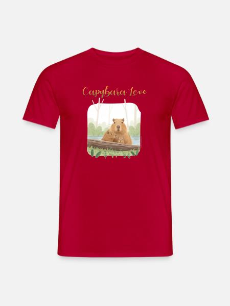 T-Shirt-Design „Capybara Love“ - Männer T-Shirt - Rot