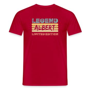 Spruch Albert - Männer T-Shirt - Rot - Vorne - AI Model Male 178 dark (178cm)