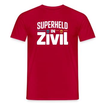 Superheld In Zivil Superhero Superhelden Kostüm - Männer T-Shirt - Rot - Vorne - AI Model Male 178 dark (178cm)