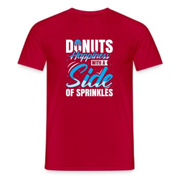 Donut fast food - Men's T-Shirt - red - Front - AI Model Male 178 dark (178cm)