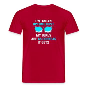 Optician Ophthalmologist - Men's T-Shirt - red - Front - AI Model Male 178 dark (178cm)