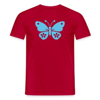 Butterfly blue - Men's T-Shirt - red - Front - AI Model Male 178 dark (178cm)