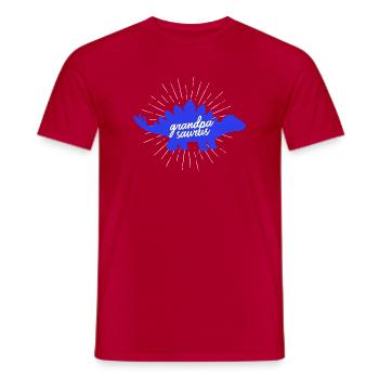 Grandpasaurus Stegosaurus Dinosaurier-Opa - Männer T-Shirt - Rot - Vorne - AI Model Male 178 dark (178cm)