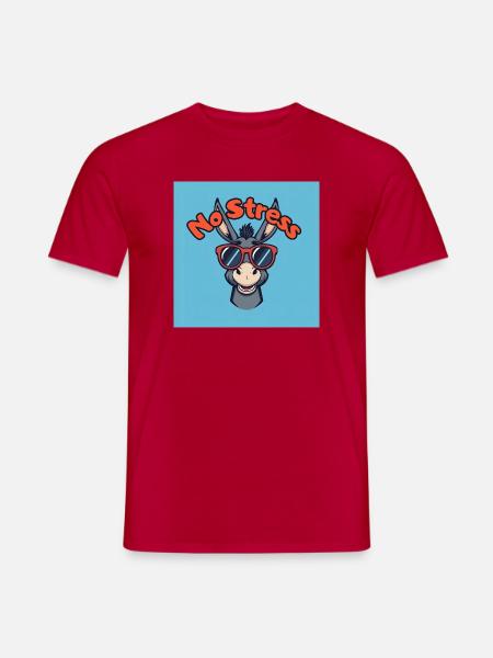 Stressfreier Esel und rote Brille - Männer T-Shirt - Rot