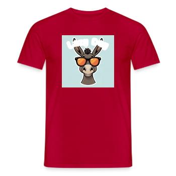 Esel mit orangefarbener Sommerbrille - Männer T-Shirt - Rot - Vorne - AI Model Male 178 dark (178cm)