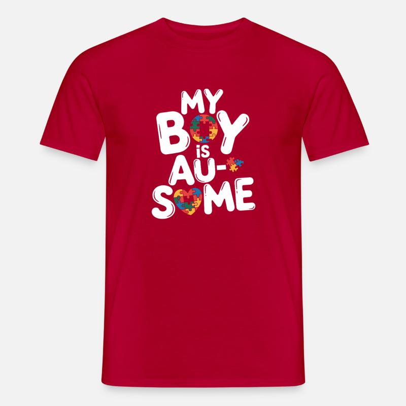 Mein Junge Hat Autismus - Männer T-Shirt - Rot