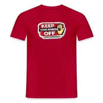 Keep Your Hands Off Respect Boundaries Sticker - T-shirt homme - rouge - Devant - AI Model Male 178 dark (178cm)