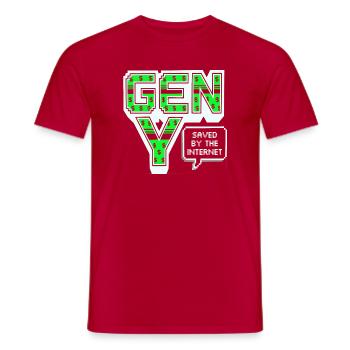 Generation Y, gen Y , Millennials Shirt, Hoodie - Männer T-Shirt - Rot - Vorne - AI Model Male 178 dark (178cm)