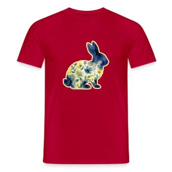 Hase Aquarell Ostern Blumen - Männer T-Shirt - Rot - Vorne - AI Model Male 178 dark (178cm)