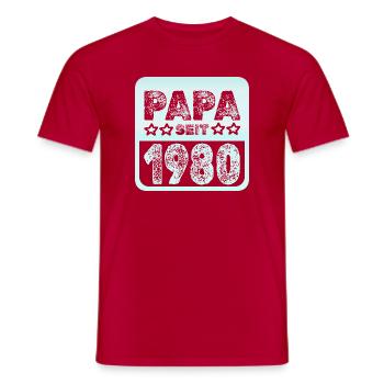 Spruch 1980 - Männer T-Shirt - Rot - Vorne - AI Model Male 178 dark (178cm)