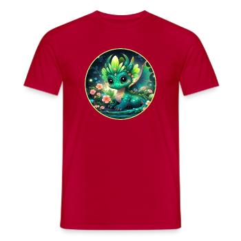 Drachenjunge im Regenwald - Männer T-Shirt - Rot - Vorne - AI Model Male 178 dark (178cm)