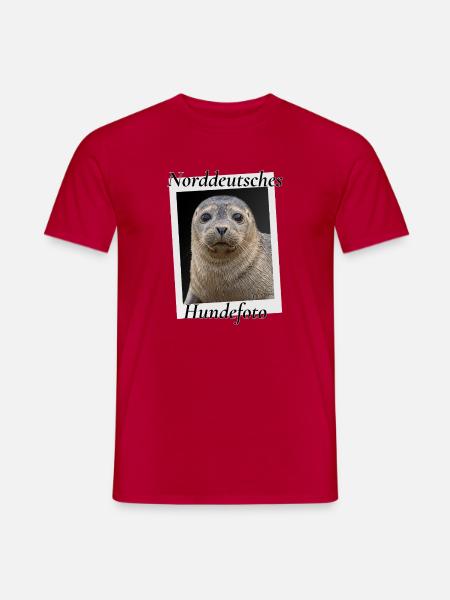 Norddeutsches Hundefoto Lustiger Seehund Nordsee H - Männer T-Shirt - Rot