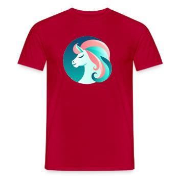 Neon Unicorn Dream Image - Men's T-Shirt - red - Front - AI Model Male 178 dark (178cm)