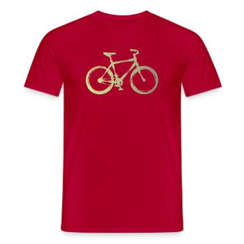 Watercolor Bike: Urban Ride - Men's T-Shirt - red - Front - AI Model Male 178 dark (178cm)