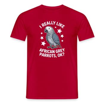 Graupapagei Sprüche Lustiges Graupapagei Geschenk  - Männer T-Shirt - Rot - Vorne - AI Model Male 178 dark (178cm)