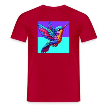 hummingbird - Men's T-Shirt - red - Front - AI Model Male 178 dark (178cm)