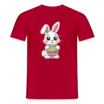 Lapin mignon lapin de Pâques mignon lapin de Pâques - T-shirt homme - rouge - Devant - AI Model Male 178 dark (178cm)