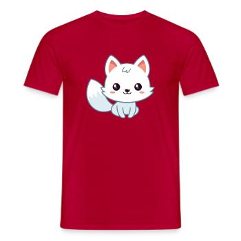 Renard pastel blanc kawaii - T-shirt homme - rouge - Devant - AI Model Male 178 dark (178cm)