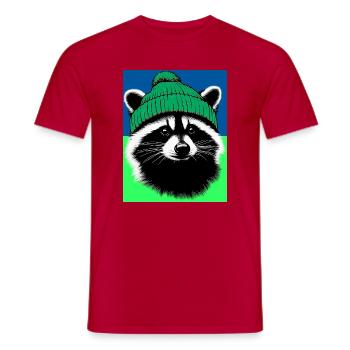 Raton laveur - T-shirt homme - rouge - Devant - AI Model Male 178 dark (178cm)