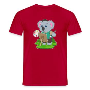 Peintre Koala Peinture au pinceau - T-shirt homme - rouge - Devant - AI Model Male 178 dark (178cm)