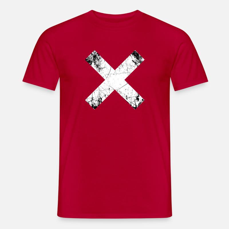 Grunge X Schnitt Muster - Männer T-Shirt - Rot